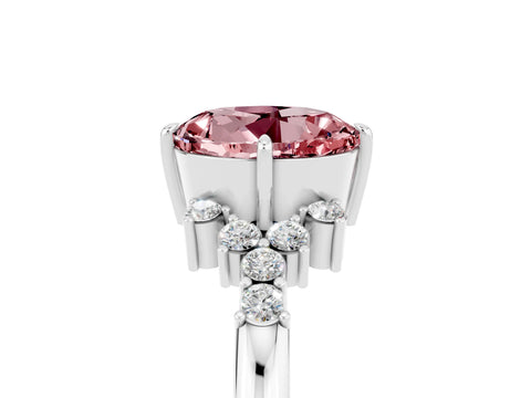 White gold Round Cut Morganite Ring with Side Stones and Four-Prong Setting_41