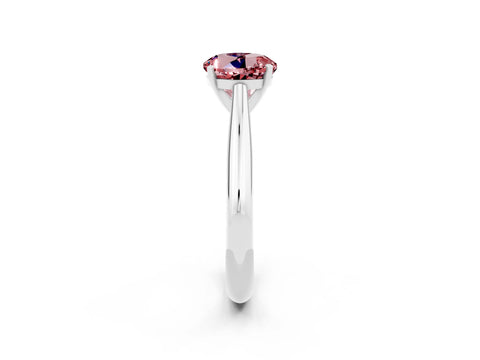 White gold Round Cut Morganite Solitaire Engagement Ring with Cathedral Setting and Four-Prong Mount_14