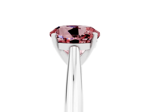 White gold Round Cut Morganite Solitaire Engagement Ring with Cathedral Setting and Four-Prong Mount_29