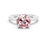 White gold Round Cut Morganite Solitaire Engagement Ring with Classic Band and Four-Prong Setting_24