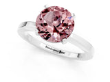 White gold Round Cut Morganite Solitaire Engagement Ring with Classic Band and Four-Prong Setting_25