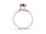 White gold Round Cut Morganite Solitaire Engagement Ring with Classic Band and Four-Prong Setting_27