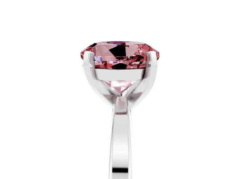 White gold Round Cut Morganite Solitaire Engagement Ring with Classic Band and Four-Prong Setting_29