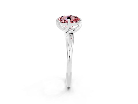 White gold Round Cut Morganite Solitaire Engagement Ring with Four-Prong Setting and Classic Band_14
