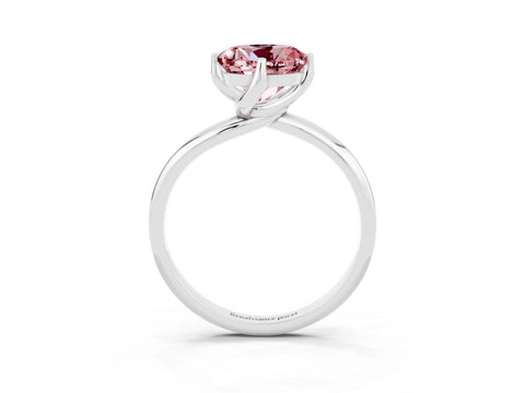 White gold Round Cut Morganite Solitaire Engagement Ring with Four-Prong Setting and Classic Band_15