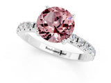 White gold Round Cut Morganite Solitaire Pavé Band with Four-Prong Setting_1