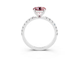 White gold Round Cut Morganite Solitaire Pavé Band with Four-Prong Setting_3