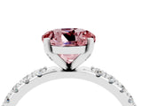 White gold Round Cut Morganite Solitaire Pavé Band with Four-Prong Setting_4