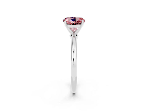 White gold Round Cut Morganite Solitaire Ring with Six-Prong Setting and Classic Band_14