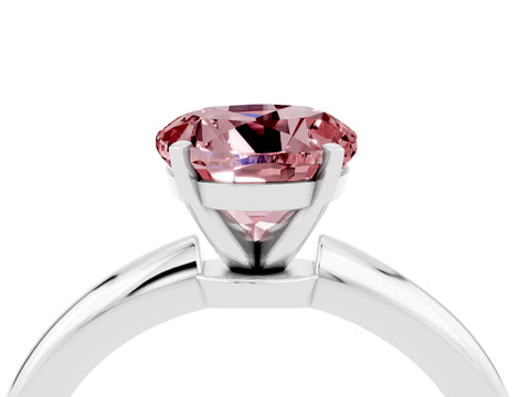 White gold Round Cut Morganite Solitaire Ring with Six-Prong Setting and Classic Band_4