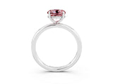 White gold Round Cut Morganite Solitaire Ring with Thin Band and Four-Prong Setting_15