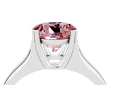 White gold Round Cut Morganite Solitaire Ring with Wide Band and Prong Setting_4