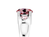 White gold Round Cut Morganite Solitaire Ring with Wide Band and Prong Setting_5