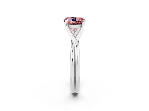 White gold Round Cut Morganite Solitaire Twist Band Prong Setting Ring_38