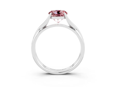 White gold Round Cut Morganite Solitaire Twist Band Prong Setting Ring_39