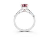White gold Round Cut Morganite Solitaire with Side Baguettes and Channel Set Band_3