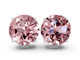 White gold Round Cut Morganite Stud Earrings_23