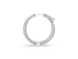 White gold Round Cut Pavé Diamond Hoop Earrings with Four-Prong Setting_6