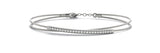 White gold Round Cut Pave Diamond Double Wire Bracelet with Channel Setting