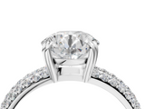 White gold Round Cut Pave Diamond Engagement Ring with Channel Set Band and Four-Prong Setting_30