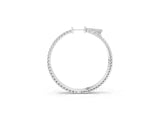 White gold Round Cut Pave Diamond Hoop Earrings with Prong Setting_13