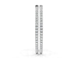 White gold Round Cut Pave Diamond Hoop Earrings with Prong Setting_16