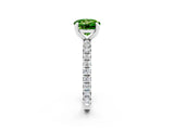 White gold Round Cut Peridot Pavé Solitaire Ring with Round Band and Prong Setting_38