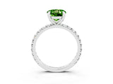 White gold Round Cut Peridot Pavé Solitaire Ring with Round Band and Prong Setting_39