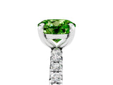 White gold Round Cut Peridot Pavé Solitaire Ring with Round Band and Prong Setting_41