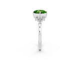 White gold Round Cut Peridot Ring with Side Stones and Four-Prong Setting_38