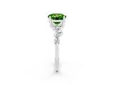White gold Round Cut Peridot Scattered Round Accent Ring with Prong Setting_26