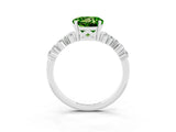 White gold Round Cut Peridot Scattered Round Accent Ring with Prong Setting_27