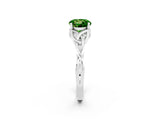 White gold Round Cut Peridot Solitaire Celtic Knot Ring with Four-Prong Setting_14