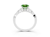 White gold Round Cut Peridot Solitaire Celtic Knot Ring with Four-Prong Setting_15