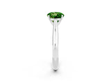White gold Round Cut Peridot Solitaire Engagement Ring with Cathedral Setting and Four-Prong Mount_32