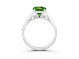 White gold Round Cut Peridot Solitaire Engagement Ring with Cathedral Setting and Four-Prong Mount_33
