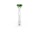 White gold Round Cut Peridot Solitaire Engagement Ring with Cathedral Setting and Four-Prong Mount_38