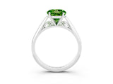 White gold Round Cut Peridot Solitaire Engagement Ring with Cathedral Setting and Four-Prong Mount_39