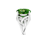 White gold Round Cut Peridot Solitaire Engagement Ring with Celtic Knot Band and Four-Prong Setting_5