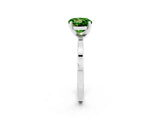 White gold Round Cut Peridot Solitaire Engagement Ring with Classic Band and Four-Prong Setting_26