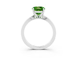 White gold Round Cut Peridot Solitaire Engagement Ring with Classic Band and Four-Prong Setting_27