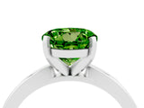 White gold Round Cut Peridot Solitaire Engagement Ring with Classic Band and Four-Prong Setting_28
