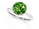 White gold Round Cut Peridot Solitaire Engagement Ring with Classic Band and Four-Prong Setting_37