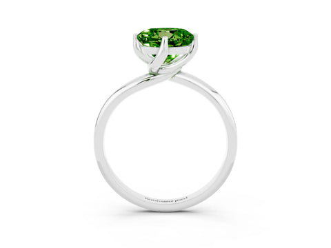 White gold Round Cut Peridot Solitaire Engagement Ring with Four-Prong Setting and Classic Band_39