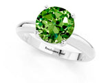 White gold Round Cut Peridot Solitaire Engagement Ring with Round Band and Four-Prong Setting_1