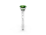 White gold Round Cut Peridot Solitaire Engagement Ring with Round Band and Four-Prong Setting_2
