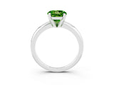White gold Round Cut Peridot Solitaire Engagement Ring with Round Band and Four-Prong Setting_3