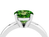 White gold Round Cut Peridot Solitaire Engagement Ring with Round Band and Four-Prong Setting_4