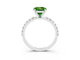 White gold Round Cut Peridot Solitaire Pavé Band with Four-Prong Setting_3
