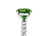 White gold Round Cut Peridot Solitaire Pavé Band with Four-Prong Setting_5